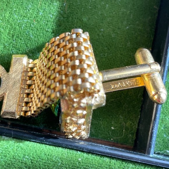 Men's Vintage Cufflinks & tie pins Lot Of 3 Dante 60s 70s Deco MCM Gold Silver - Picture 7 of 7